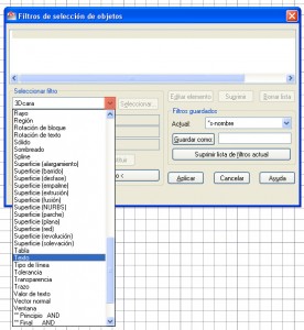 Orden filter Autocad. Seleccionar objetos