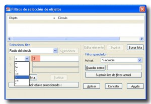 Orden filter Autocad. Seleccionar objetos