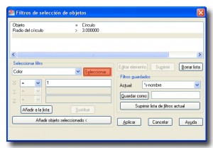 Orden filter Autocad. Seleccionar objetos