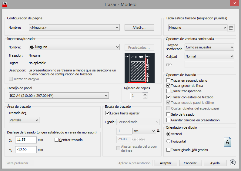 Como imprimir en AutoCAD. Espacio Modelo.