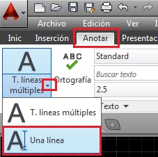 crear texto en AutoCAD