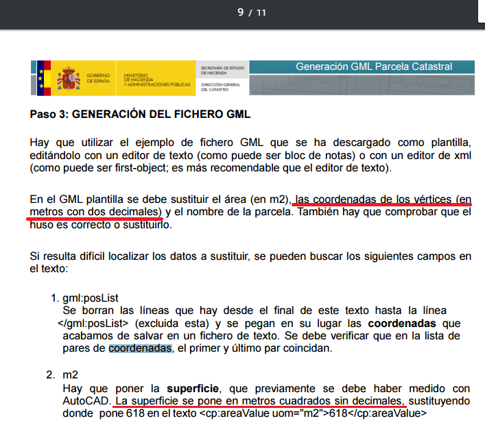 crear gml de parcela catastral