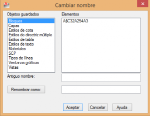Cambiar nombre de bloque en AutoCAD