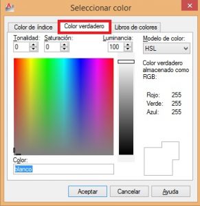 Colores rgb en autocad
