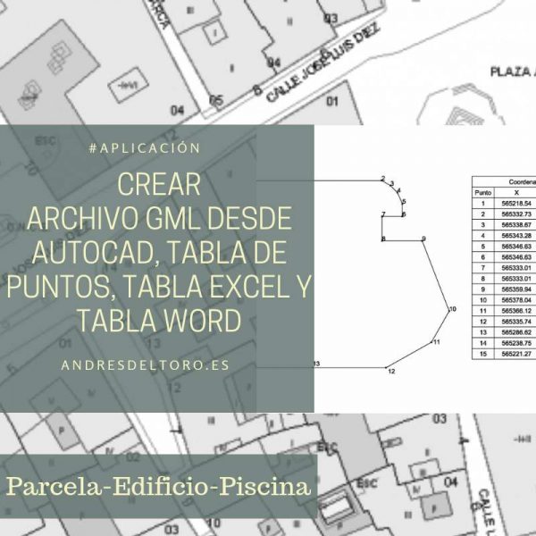 GML AutoCAD Parcela Edificio Piscina