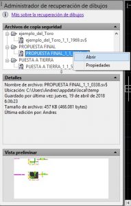 Recuperar dibujo de autocad