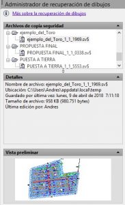 Recuperar dibujo de autocad
