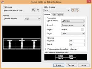 Crear tabla en AutoCAD