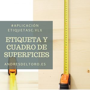 Etiqueta y cuadro de superficies para AutoCAD