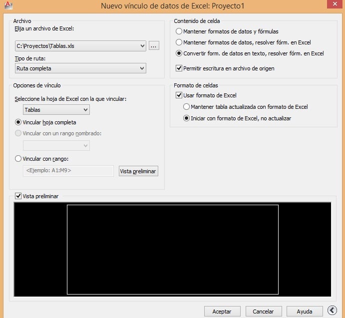 Referencias relativas en autocad excel