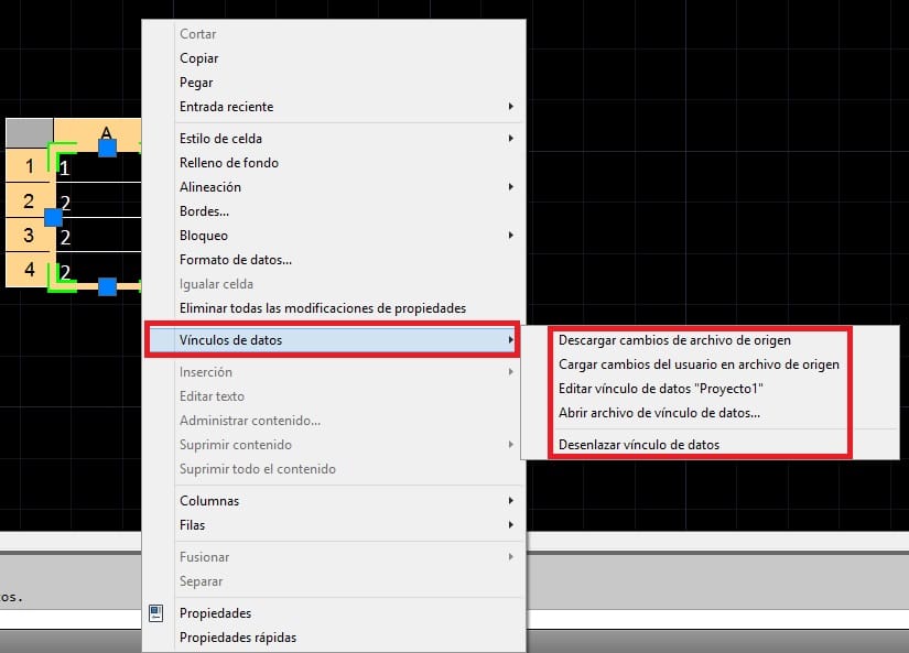 Vincular tabla excel con AutoCAD