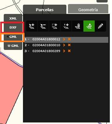 Descargar un DXF y GML desde el Catastro