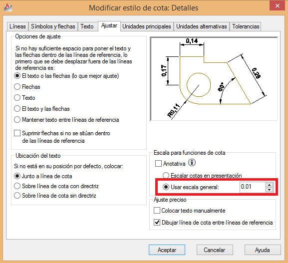 Menu crear estilo de cota en autocad