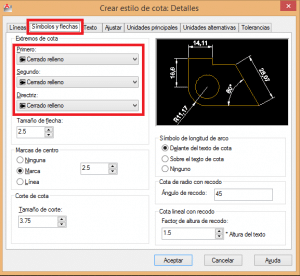 Menu crear estilo de cota en autocad