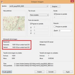 Insertar imagen ecw tif en coordenadas en autocad