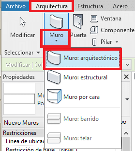 como crear un muro aquitectonico en revit