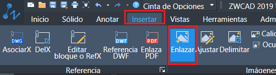 ZWCAD insertar imágenes en coordenadas