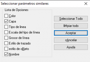 seleccionar similares en ZWCAD