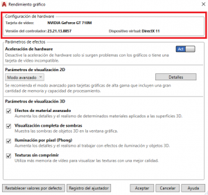 Configurar tarjeta grafica en AutoCAD