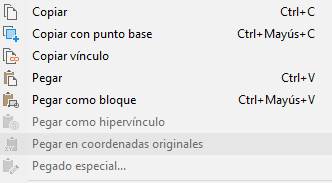 Pegar gomo bloque en AutoCAD