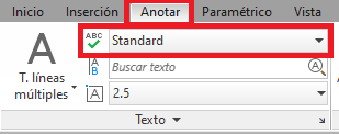 AutoCAD ZWCAD estilos de texto pestaña anotar