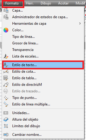 AutoCAD ZWCAD estilos de texto barra de herramientas